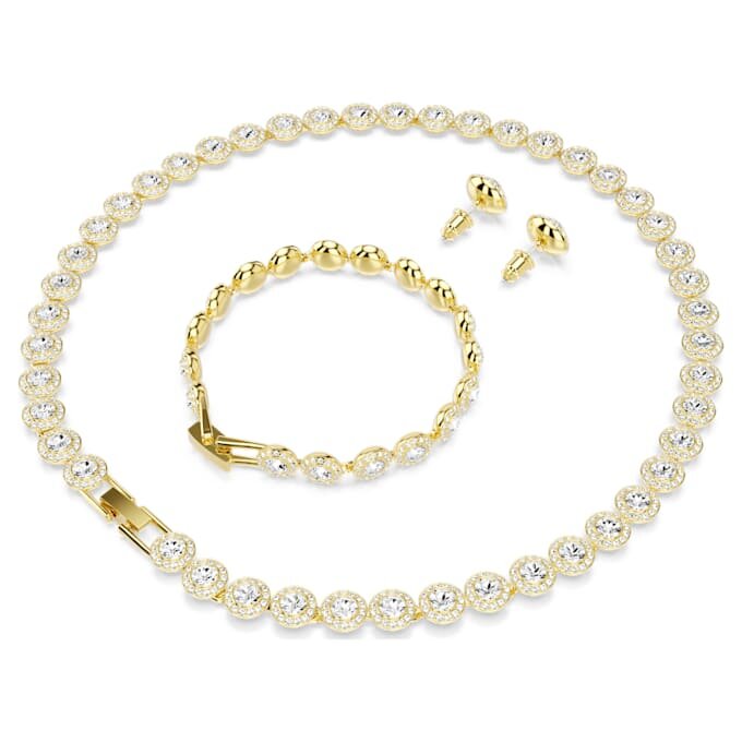 Set Una Angelic (3 pezzi), taglio rotondo, bianco, placcato oro Set Una Angelic (3 pezzi), taglio rotondo, bianco, placcato oro