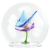 Sfera di vetro Idyllia con farfalla e fiore Sfera di vetro Idyllia con farfalla e fiore