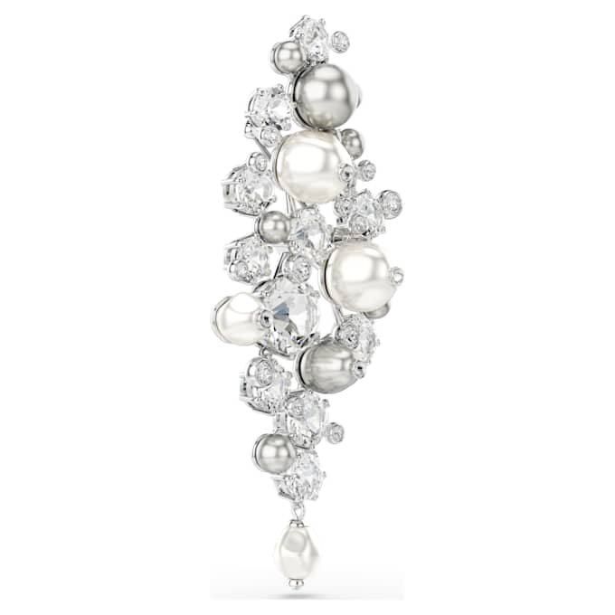 Spilla Constella Crystal Pearl, taglio rotondo, bianca, placcata in rodio Spilla Constella Crystal Pearl, taglio rotondo, bianca, placcata in rodio