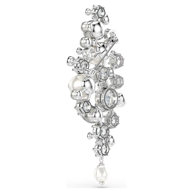 Spilla Constella Crystal Pearl, taglio rotondo, bianca, placcata in rodio Spilla Constella Crystal Pearl, taglio rotondo, bianca, placcata in rodio