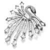 Spilla della collezione Vienna “Cigno”, bianca, placcata in rutenio