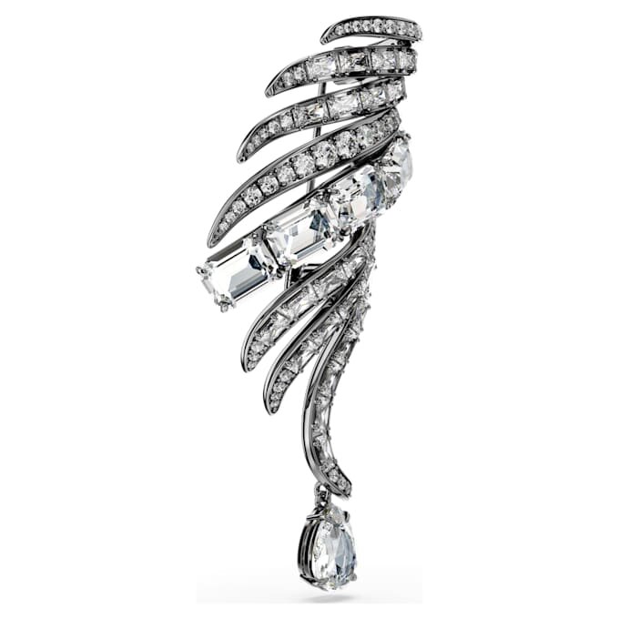 Spilla della Collezione Vienna “Feather”, bianca, placcata in rutenio Spilla della Collezione Vienna “Feather”, bianca, placcata in rutenio