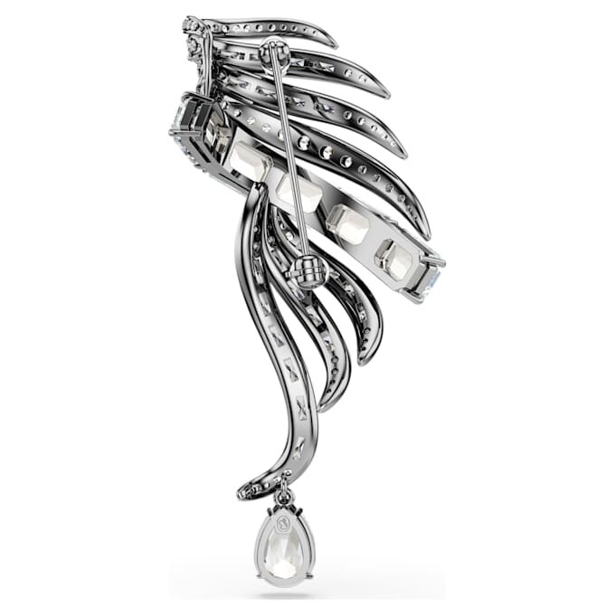 Spilla della Collezione Vienna “Feather”, bianca, placcata in rutenio Spilla della Collezione Vienna “Feather”, bianca, placcata in rutenio