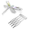Spilla e accessorio per capelli Ariana Grande X Swarovski con perla di cristallo, tagli misti, libellula, bianco, placcato in rodio Spilla e accessorio per capelli Ariana Grande X Swarovski con perla di cristallo, tagli misti, libellula, bianco, placcato in rodio