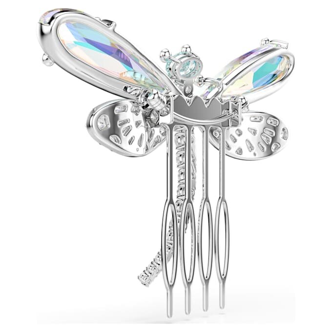Spilla e accessorio per capelli Ariana Grande X Swarovski con perla di cristallo, tagli misti, libellula, bianco, placcato in rodio Spilla e accessorio per capelli Ariana Grande X Swarovski con perla di cristallo, tagli misti, libellula, bianco, placcato in rodio