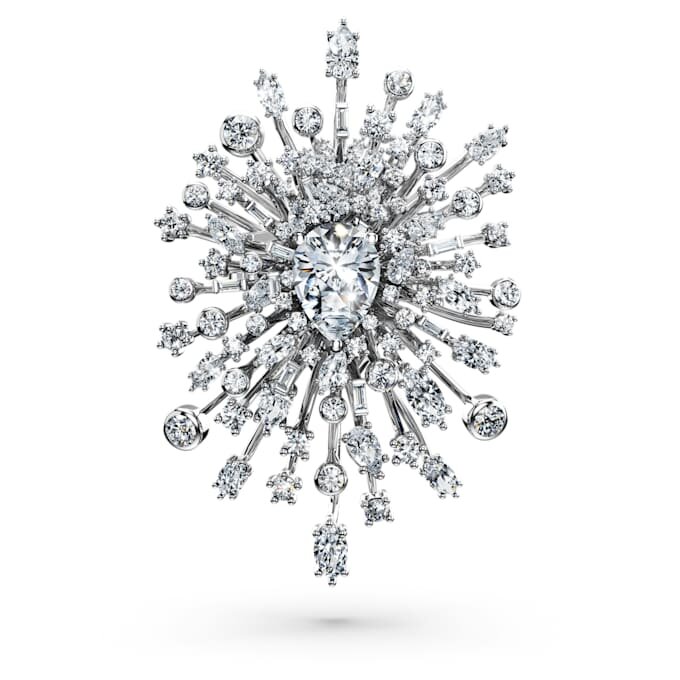 Spilla Galaxy con diamanti sintetici 15,71 carati in totale, forme miste, oro bianco 18 carati Spilla Galaxy con diamanti sintetici 15,71 carati in totale, forme miste, oro bianco 18 carati