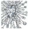 Spilla Galaxy con diamanti sintetici 15,71 carati in totale, forme miste, oro bianco 18 carati Spilla Galaxy con diamanti sintetici 15,71 carati in totale, forme miste, oro bianco 18 carati
