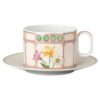 Tazza Combi Idyllia con piattino in porcellana, motivo Crystal Print, bouquet, multicolore
