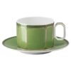 Tazza con piattino Signum in porcellana, verde Tazza con piattino Signum in porcellana, verde