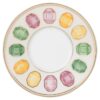 Tazza da caffè espresso Idyllia con piattino in porcellana, motivo stampato in cristallo, color limone, multicolore