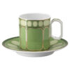 Tazza da caffè Signum con piattino in porcellana, verde Tazza da caffè Signum con piattino in porcellana, verde