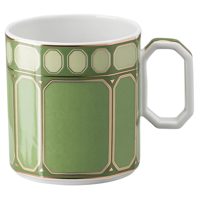 Tazza da caffè Signum con piattino in porcellana, verde Tazza da caffè Signum con piattino in porcellana, verde
