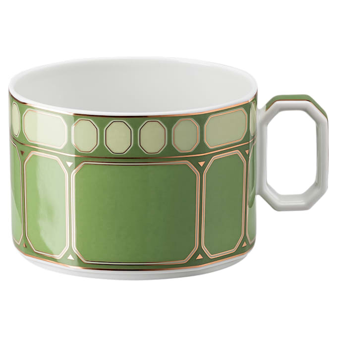 Tazza da tè Signum con piattino in porcellana, verde Tazza da tè Signum con piattino in porcellana, verde