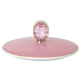 Tazza Idyllia in porcellana, motivo con cristalli, fringuello, rosa
