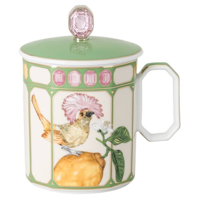 Tazza Idyllia in porcellana, motivo con stampa in cristallo, pigliamosche, verde Tazza Idyllia in porcellana, motivo con stampa in cristallo, pigliamosche, verde