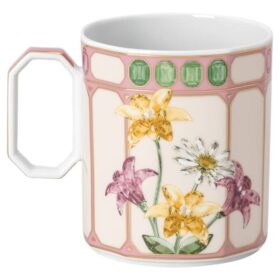 Tazza Idyllia in porcellana, motivo Crystal Print, pigliamosche, rosa