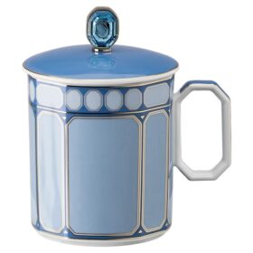 Tazza Signum con coperchio in porcellana, blu
