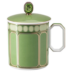 Tazza Signum con coperchio in porcellana, verde