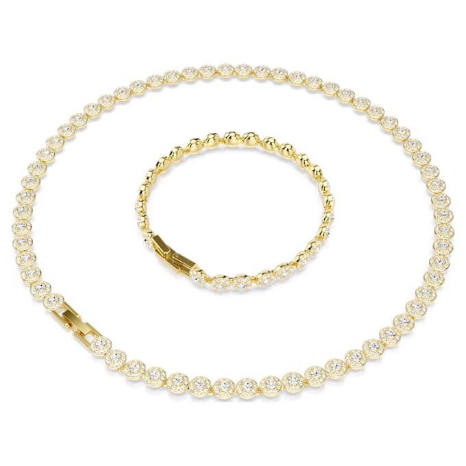 Una Angelic Set, taglio rotondo, bianco, placcato oro Una Angelic Set, taglio rotondo, bianco, placcato oro