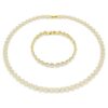 Una Angelic Set, taglio rotondo, bianco, placcato oro Una Angelic Set, taglio rotondo, bianco, placcato oro