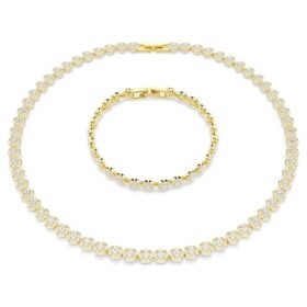 Una Angelic Set, taglio rotondo, bianco, placcato oro
