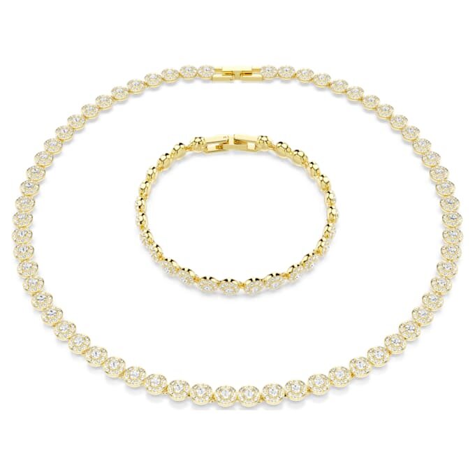Una Angelic Set, taglio rotondo, bianco, placcato oro Una Angelic Set, taglio rotondo, bianco, placcato oro