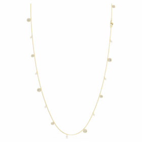 Una Angelic Strandage Crystal Pearl, taglio rotondo, bianco, placcato oro