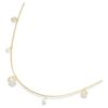 Una Angelic Strandage Crystal Pearl, taglio rotondo, bianco, placcato oro