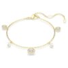 Una Angelic Strandage Crystal Pearl, taglio rotondo, bianco, placcato oro