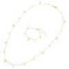 Una Angelic Strandage Crystal Pearl, taglio rotondo, bianco, placcato oro