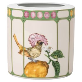 Vaso Idyllia in porcellana, motivo con stampa in cristallo, pigliamosche, medio, multicolore