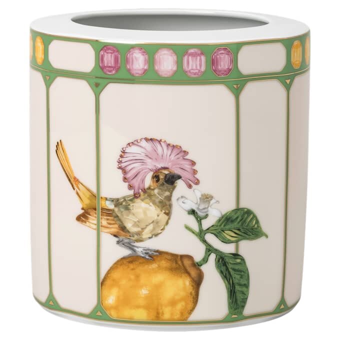 Vaso Idyllia in porcellana, motivo con stampa in cristallo, pigliamosche, medio, multicolore Vaso Idyllia in porcellana, motivo con stampa in cristallo, pigliamosche, medio, multicolore