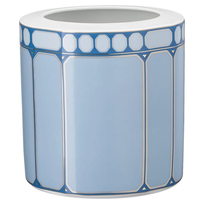 Vaso Signum in porcellana, largo, blu Vaso Signum in porcellana, largo, blu