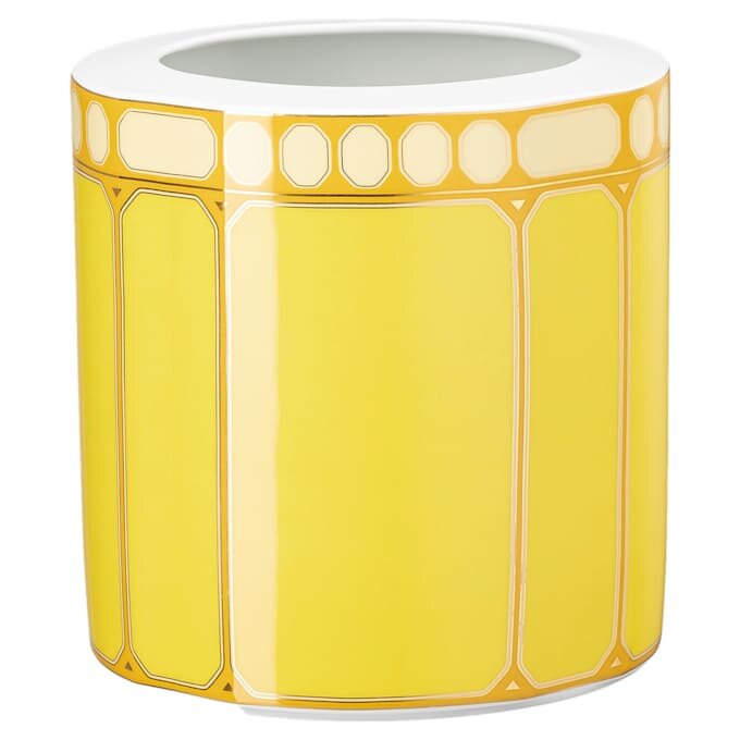 Vaso Signum in porcellana, largo, giallo Vaso Signum in porcellana, largo, giallo