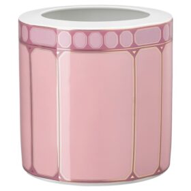 Vaso Signum in porcellana, largo, rosa