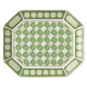 Vassoio Signum in porcellana, piccolo, verde